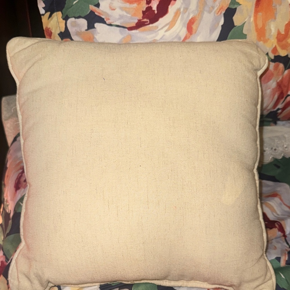 Beaded Gold Medallion Decorative Throw Pillow - Cream - Picture 3 of 8